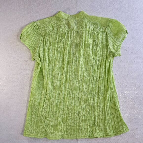 Fenomenon By Chapter One Blouse Women Medium Green Semi Sheer Button Up Casual - Picture 3 of 11